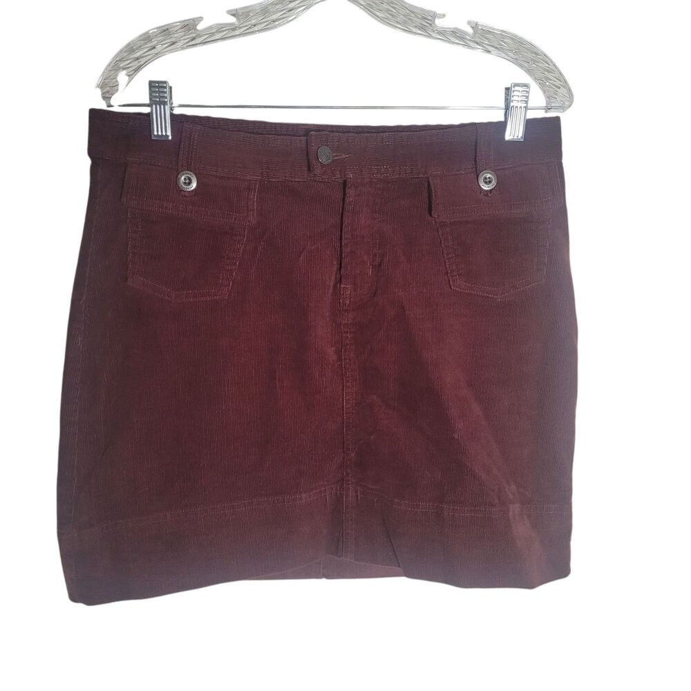Patagonia Corduroy Skirt Women's 8 Burgundy Preppy‎ Academia Pockets Y2K Style